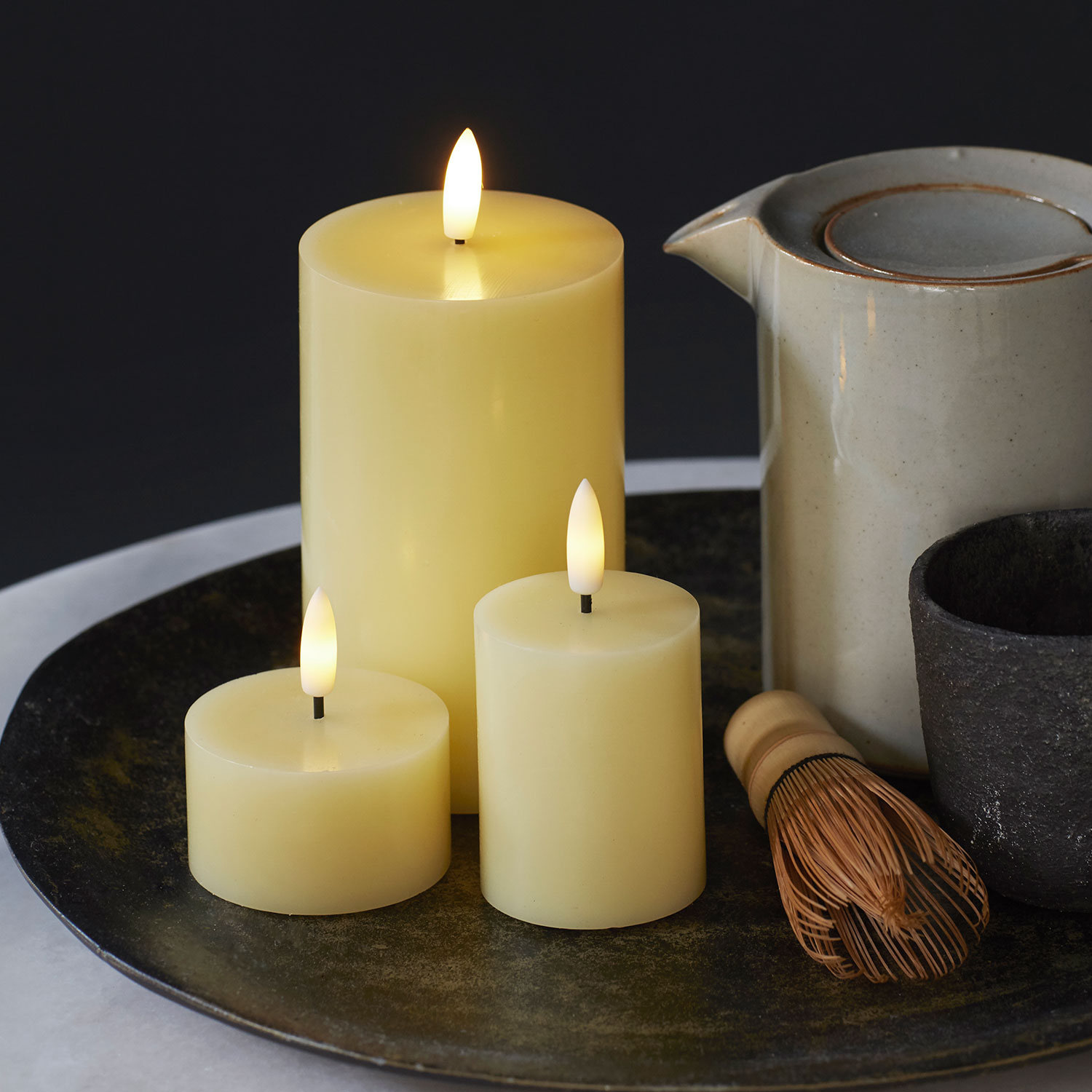 Sille Tealight 2 pcs, Ø4.5 x 2.2cm, Pale Yellow