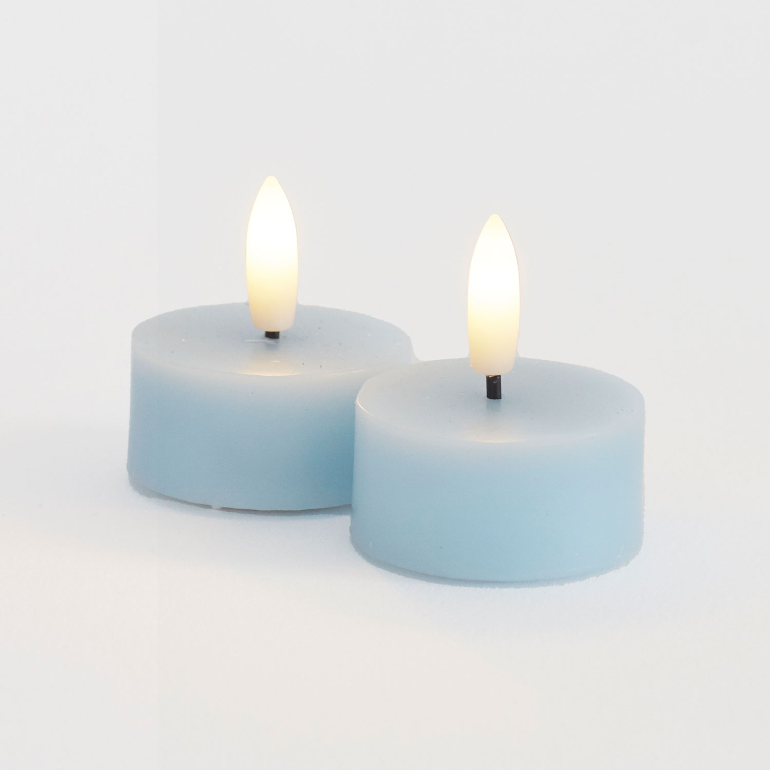 Sille Tealight 2 pcs, Ø4.5 x 2.2cm, Blue Sky