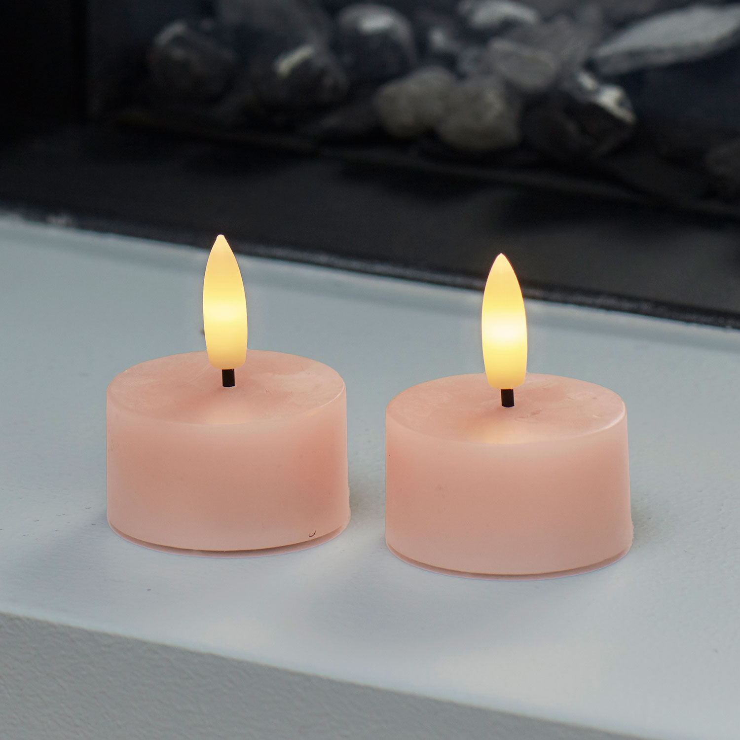 Sille Tealight 2 pcs, Ø4.5 x 2.2cm, Dusty Peach