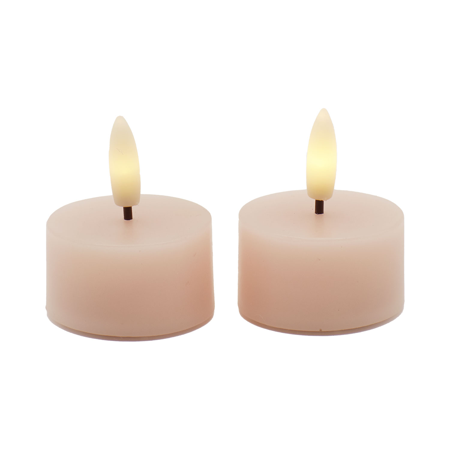 Sille Tealight 2 pcs, Ø4.5 x 2.2cm, Dusty Peach