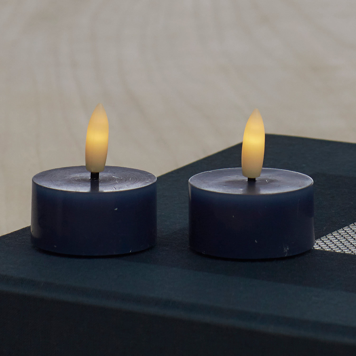 Sille Tealight 2 pcs, Ø4.5 x 2.2cm, Deep Ocean