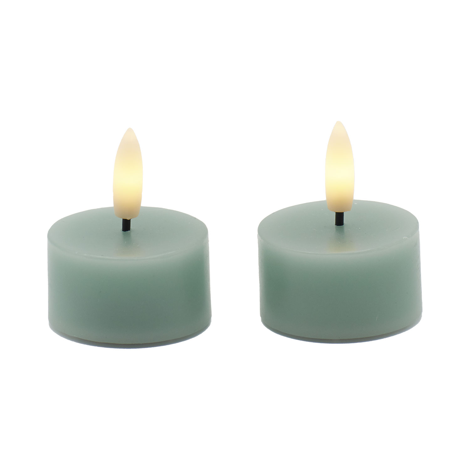 Sille Tealight 2 pcs, Ø4.5 x 2.2cm, Sandy Green
