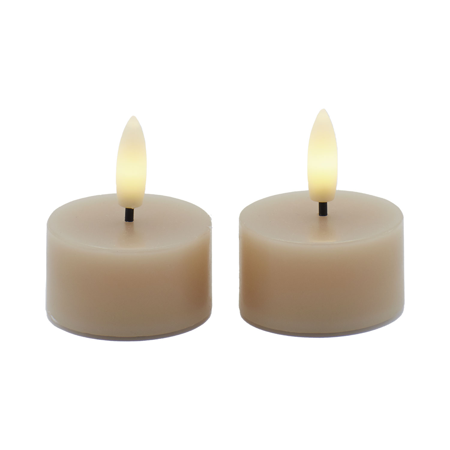 Sille Tealight 2 pcs, Ø4.5 x 2.2cm, Light Caramel