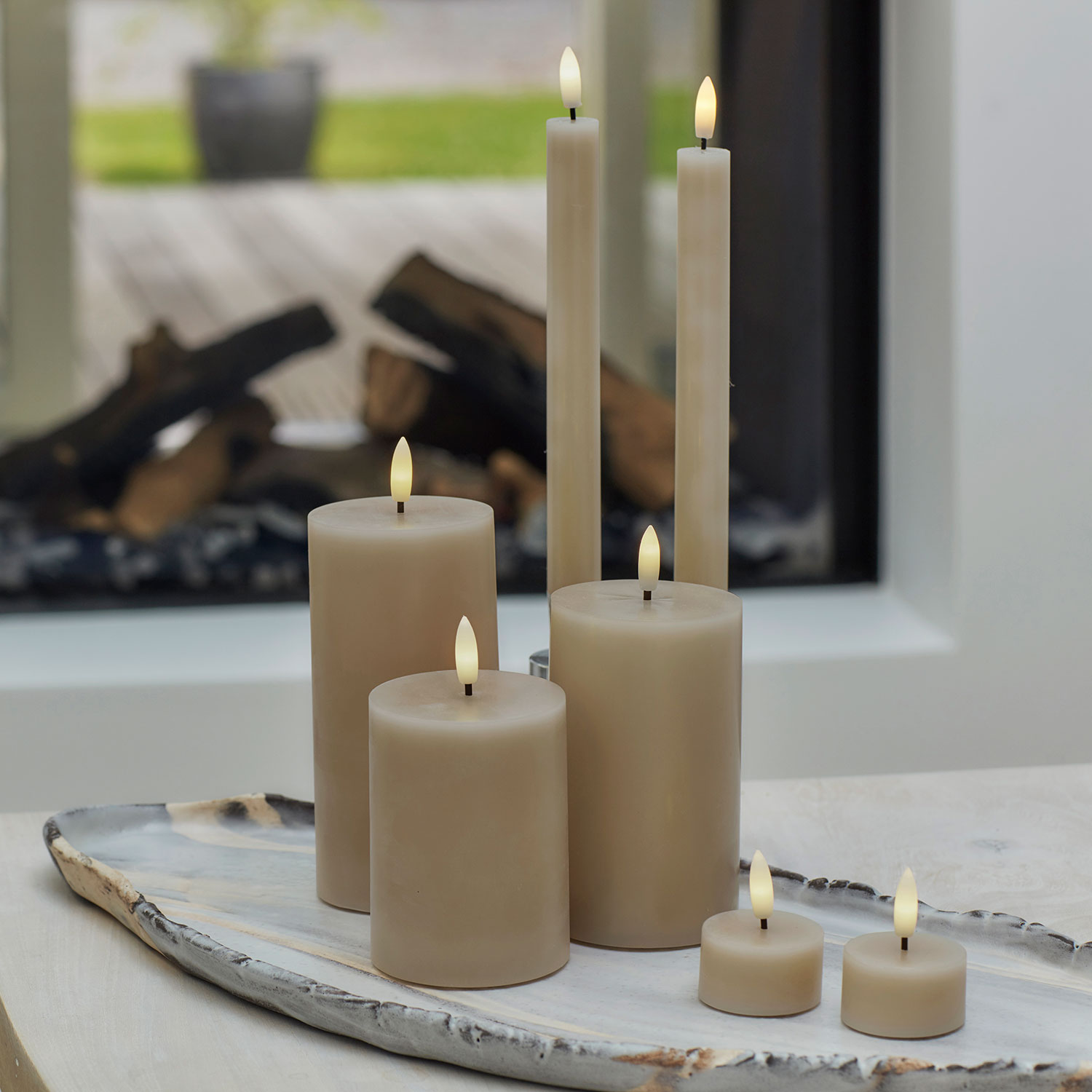 Sille Tealight 2 pcs, Ø4.5 x 2.2cm, Light Caramel