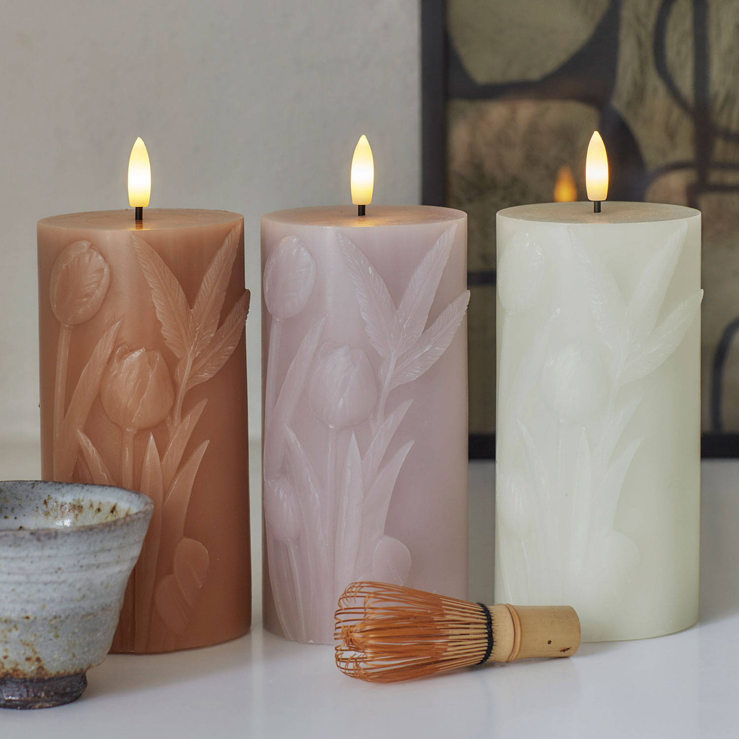 Tulisa Pillar Ø7.8 x 15cm, Mauve Pink