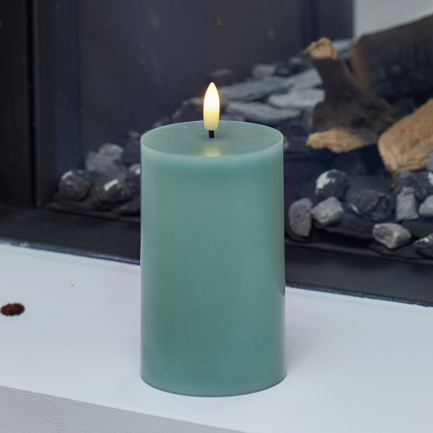 Sille Pillar Ø7.5 x 12.5cm, Sandy Green