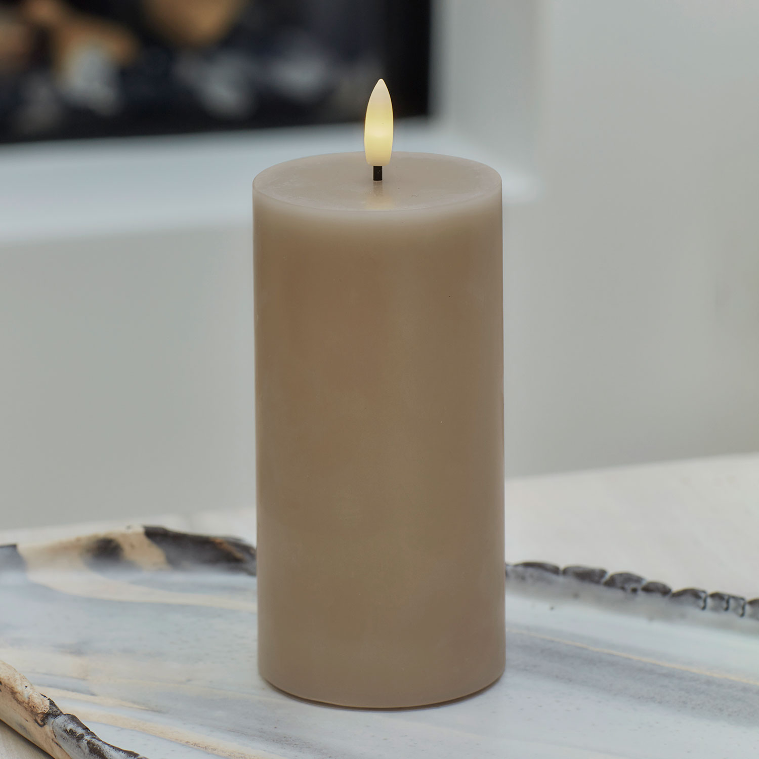 Sille Pillar Ø7.5 x 15cm, Light Caramel