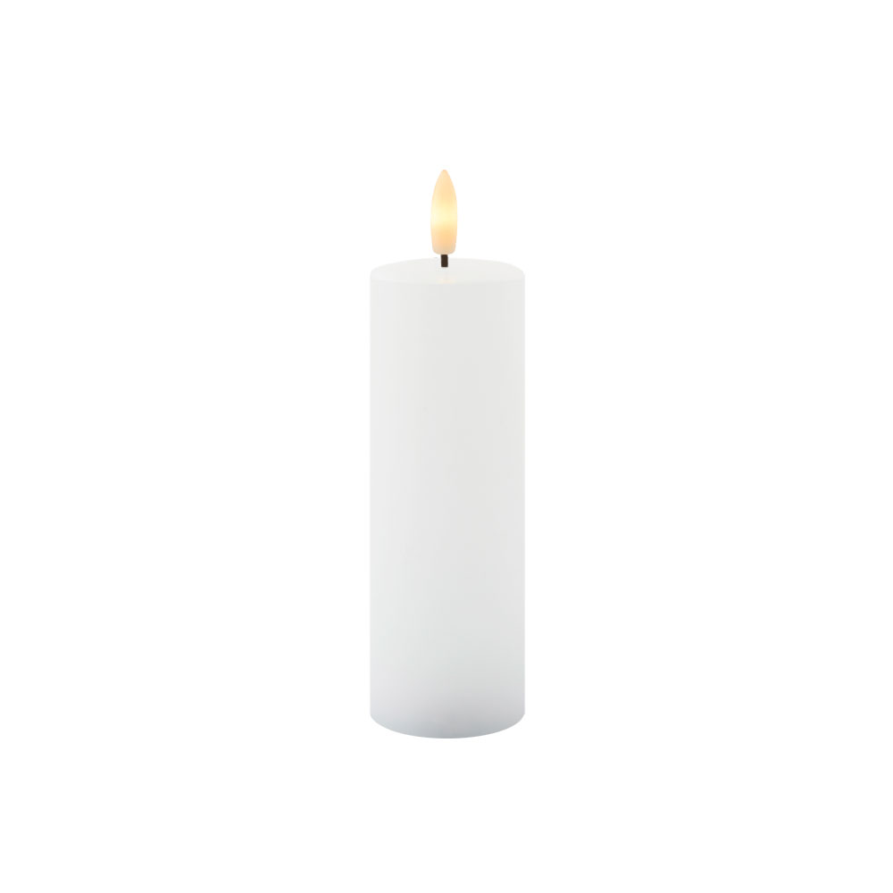 Sille Rechargeable Pillar Candle Ø5 x 15cm, White