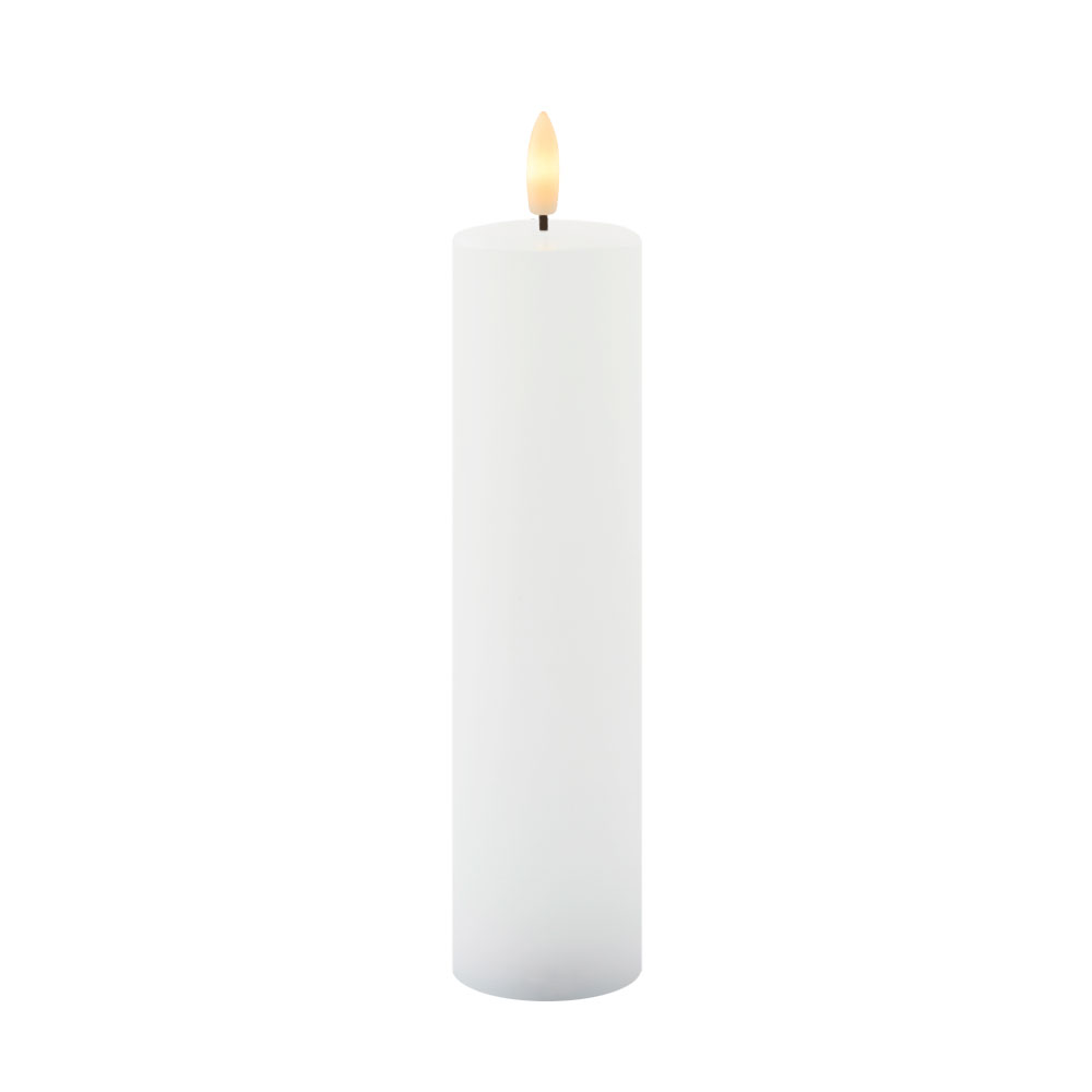 Sille Rechargeable Pillar Candle Ø5 x 20cm, White