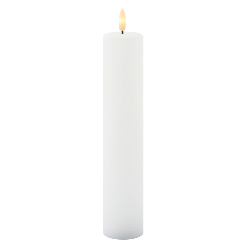 Sille Rechargeable Pillar Candle Ø5 x 25cm, White