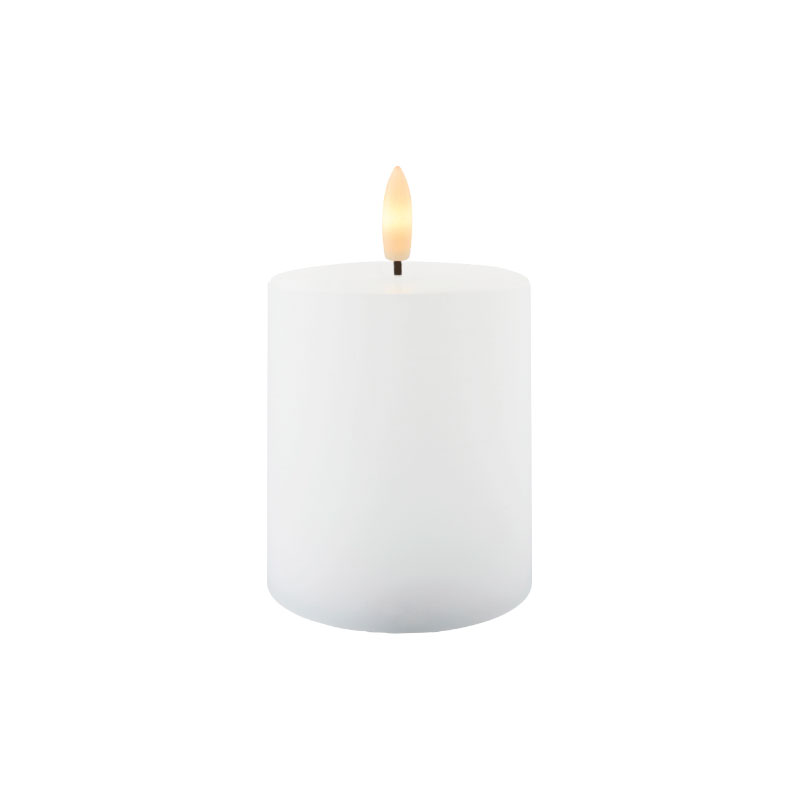 Sille Rechargeable Pillar Candle Ø7.5 x 10cm, White