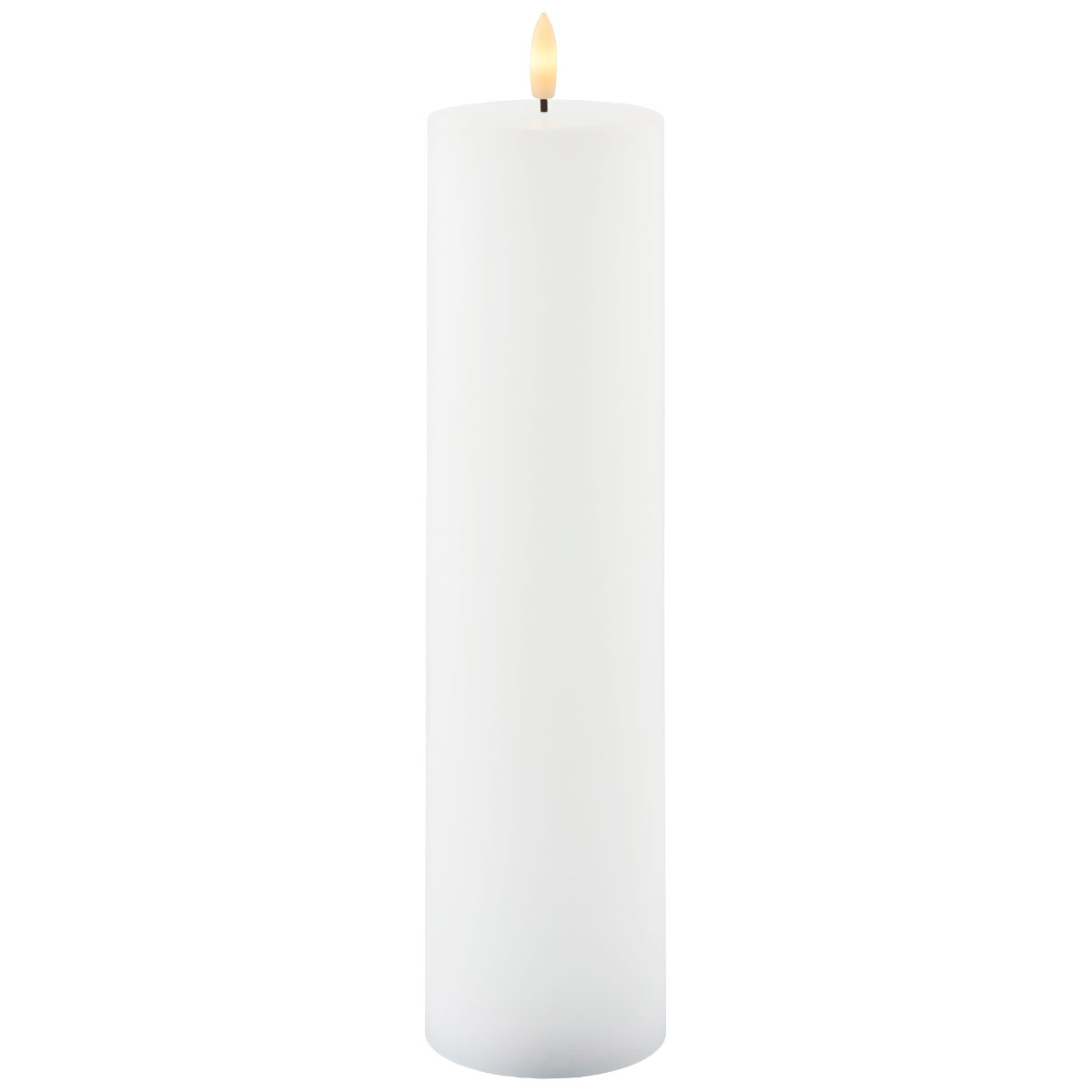 Sille Rechargeable Pillar Candle, Ø7.5 x 30cm, White