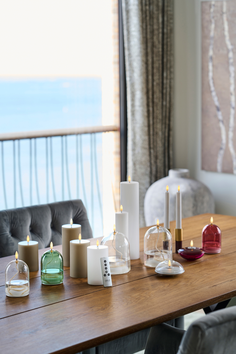 Sille Rechargeable Pillar Candle, Ø7.5 x 30cm, White