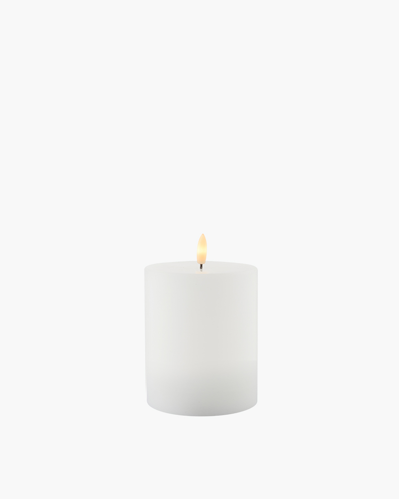 Sille Rechargeable Pillar Candle Ø10 x 12.5cm, White