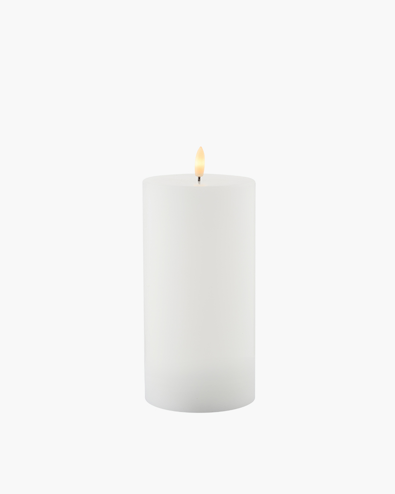 Sille Rechargeable Pillar Candle Ø10 x 20cm, White