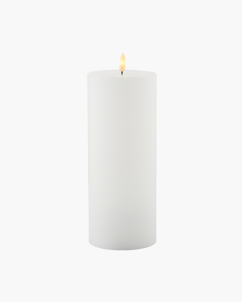 Sille Rechargeable Pillar Candle Ø10 x 25cm, White