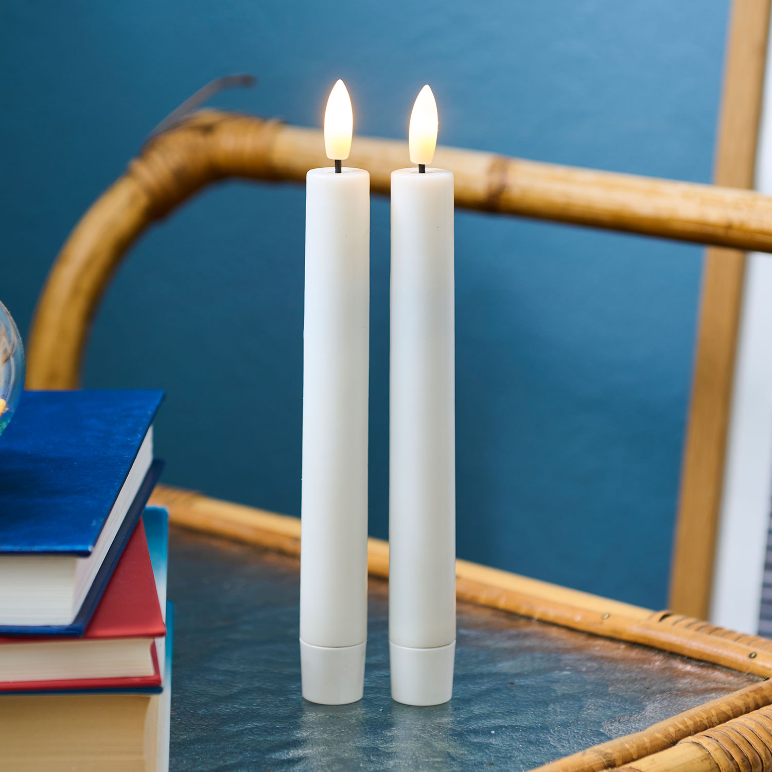 Sille Rechargeable Taper Candles 2 pcs Ø2 x 20cm, White