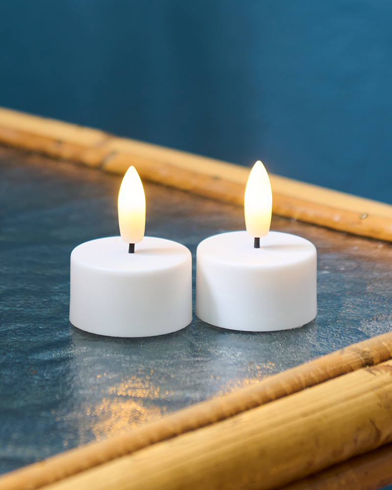 Sille Rechargeable Tealight Ø4x2.2cm, White, 2 pcs