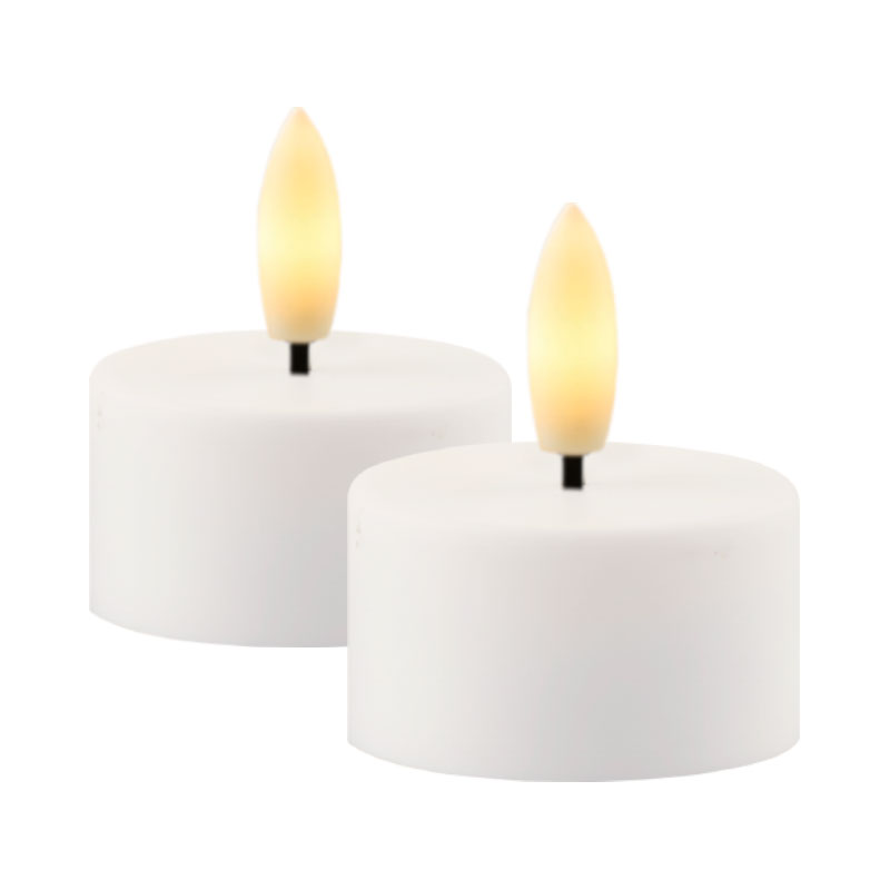 Sille Rechargeable Tealight Ø4x2.2cm, White, 2 pcs
