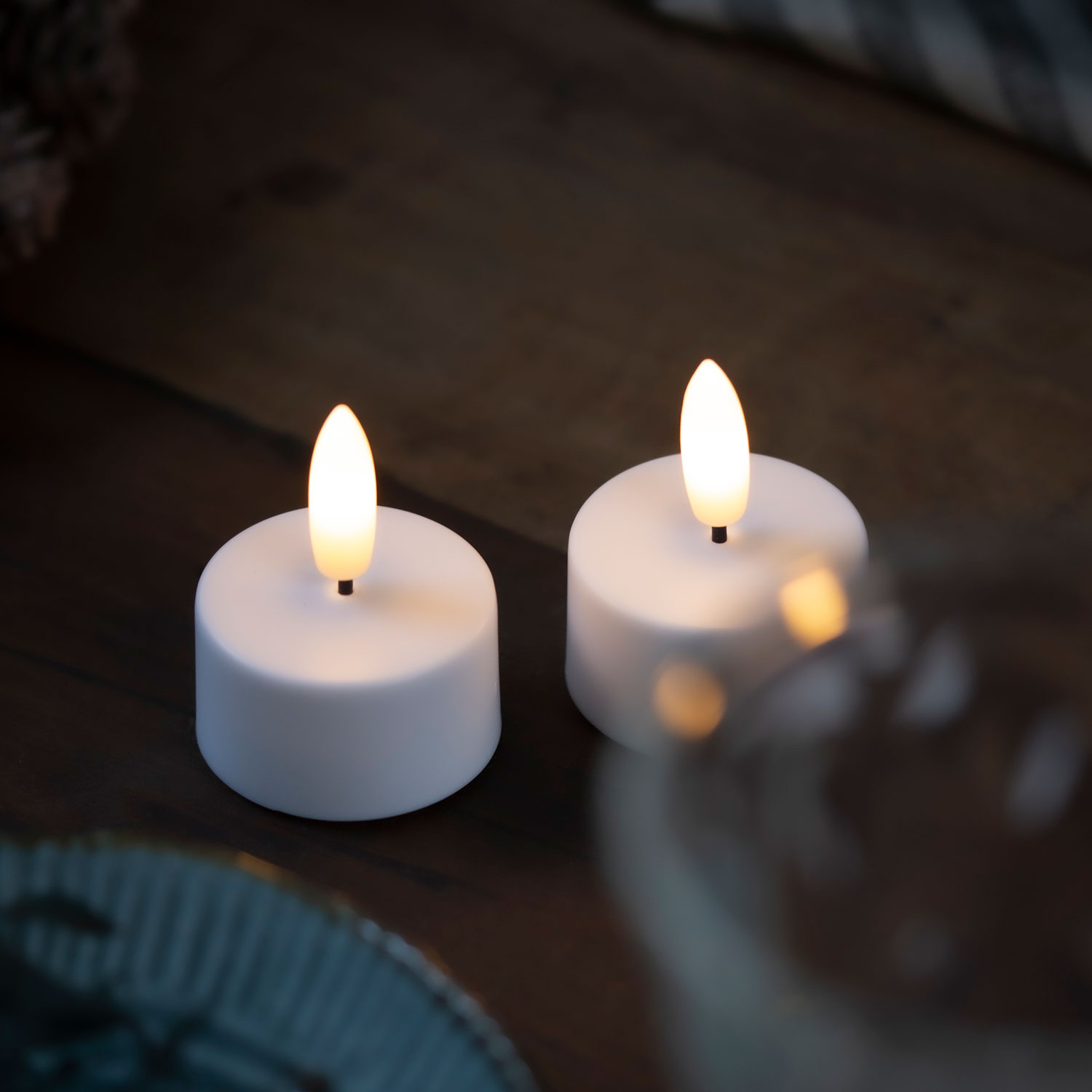 Sille Rechargeable Tealight Ø4x2.2cm, White, 2 pcs
