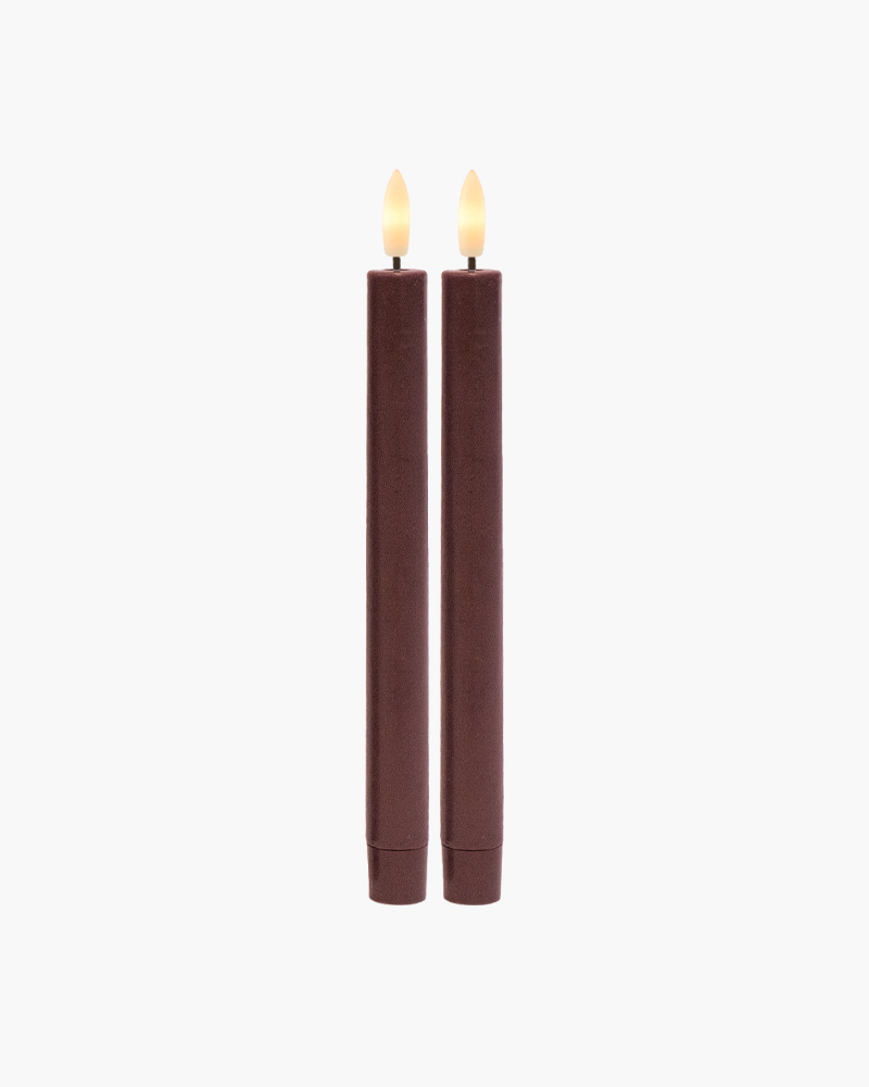 Sille Rechargeable Taper Candles 2 pcs Ø2 x 25cm, Bordeaux