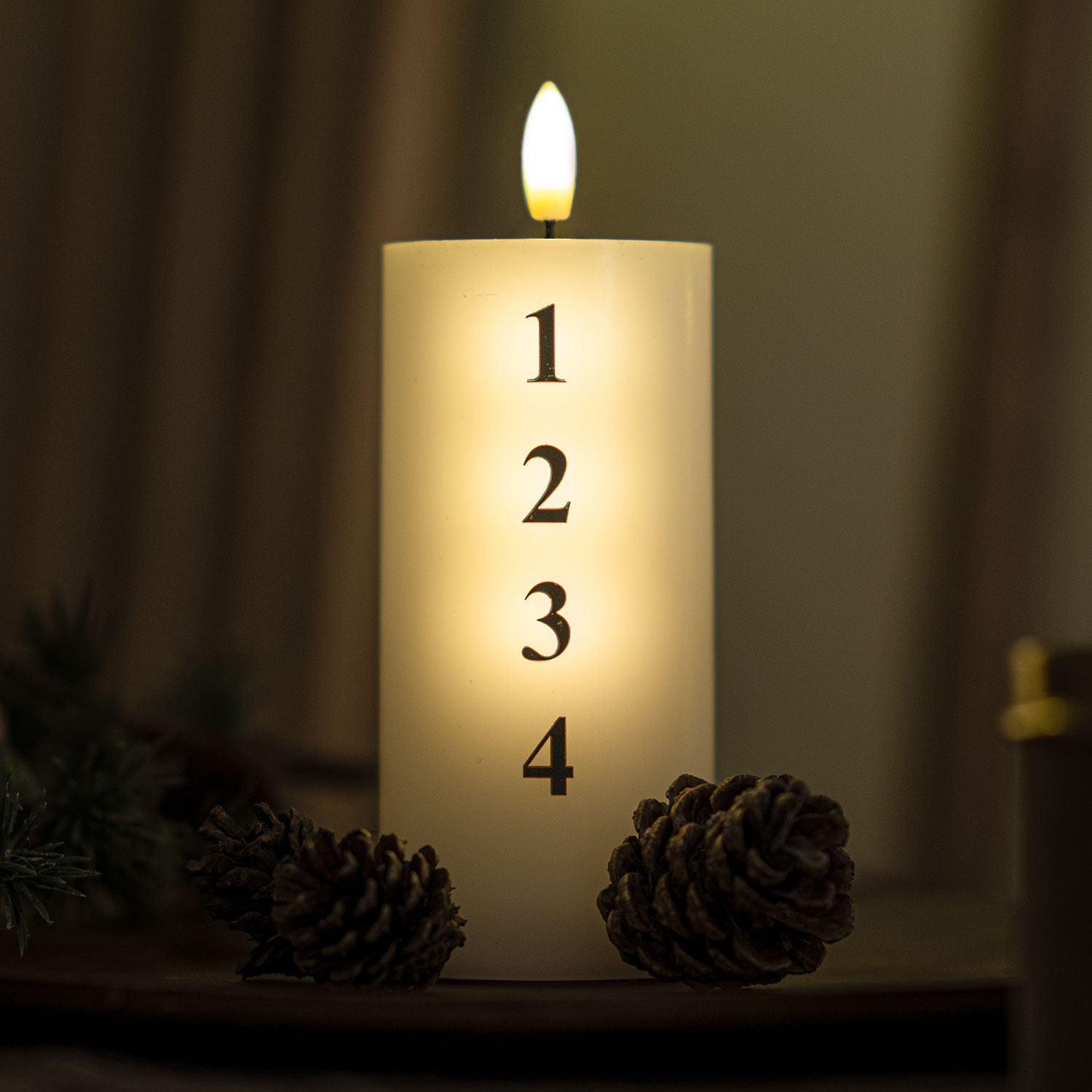 Sille Advent Ø7xH15cm White/Black