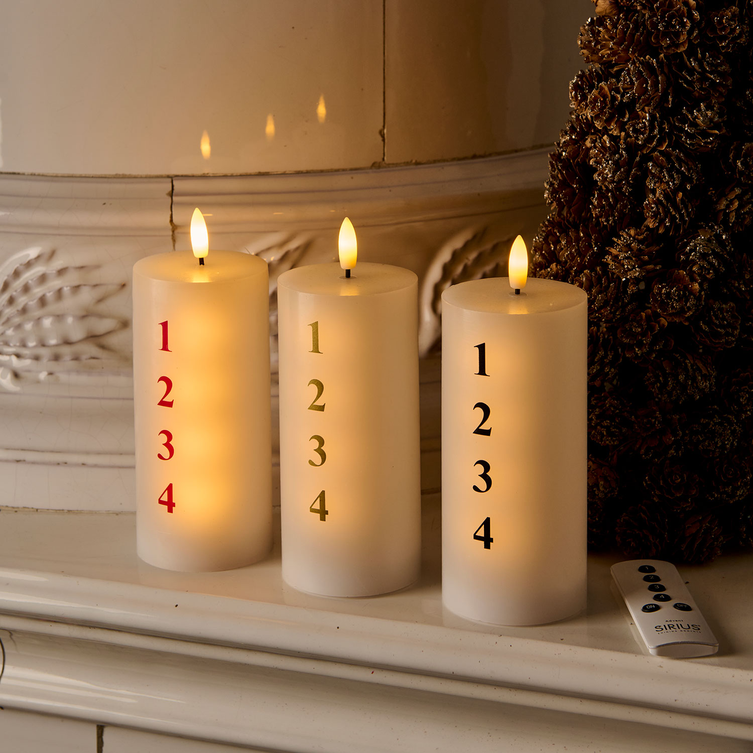 Sille Advent Ø7xH15cm White/Black