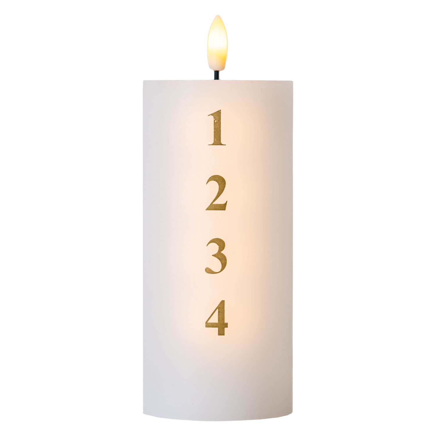 Sille Advent Ø7xH15cm White/Gold