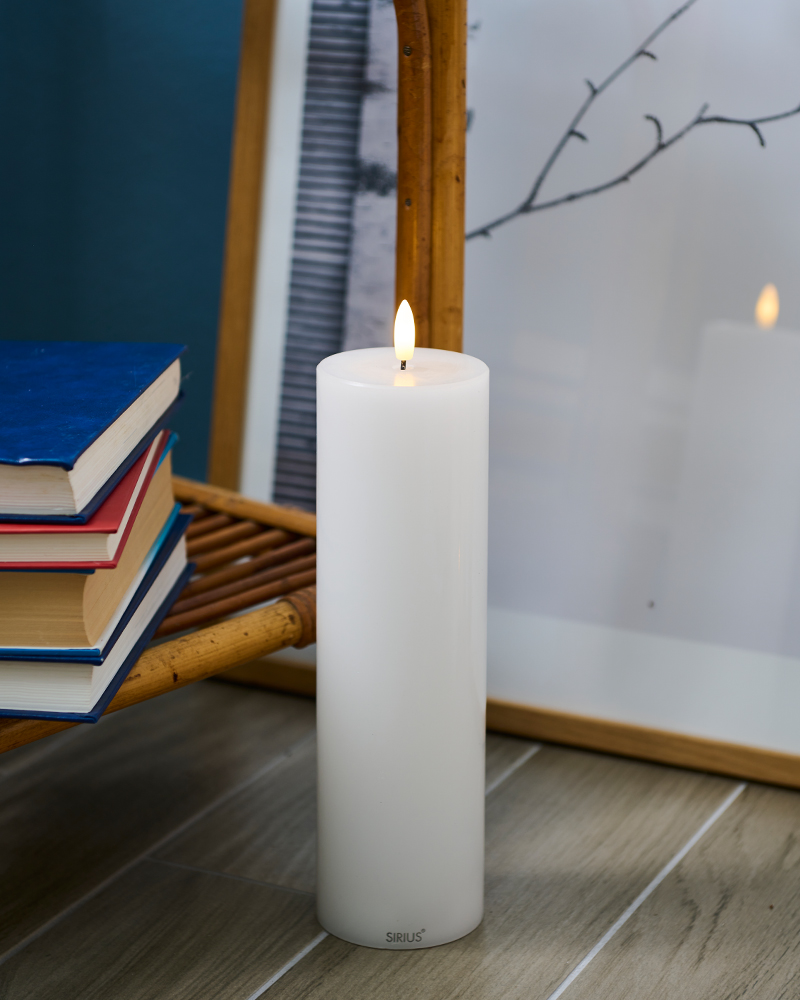 Sille Pillar Ø7.5 x 25cm, White