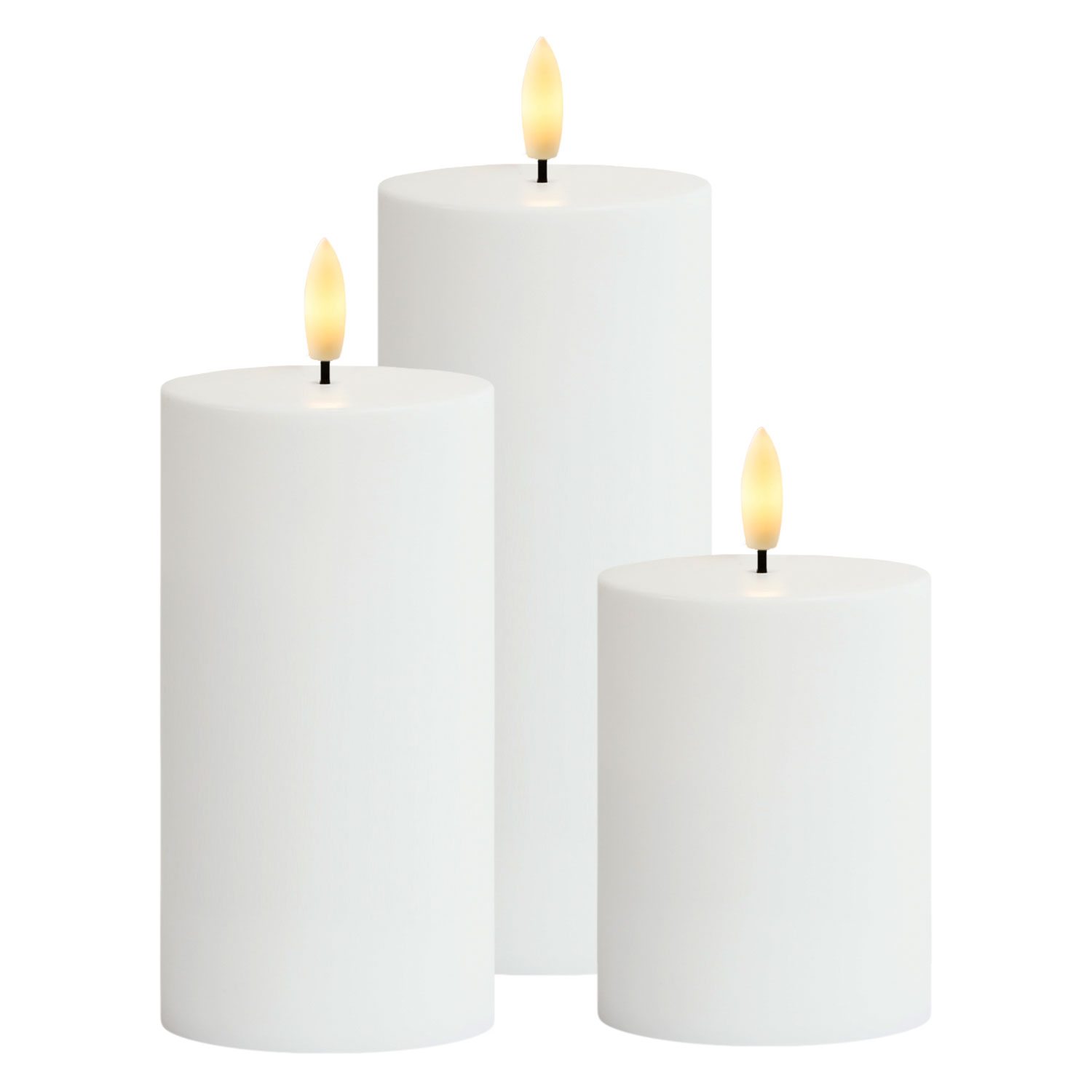 Sille Solar Ø7.5 cm, White - 3 pcs. set