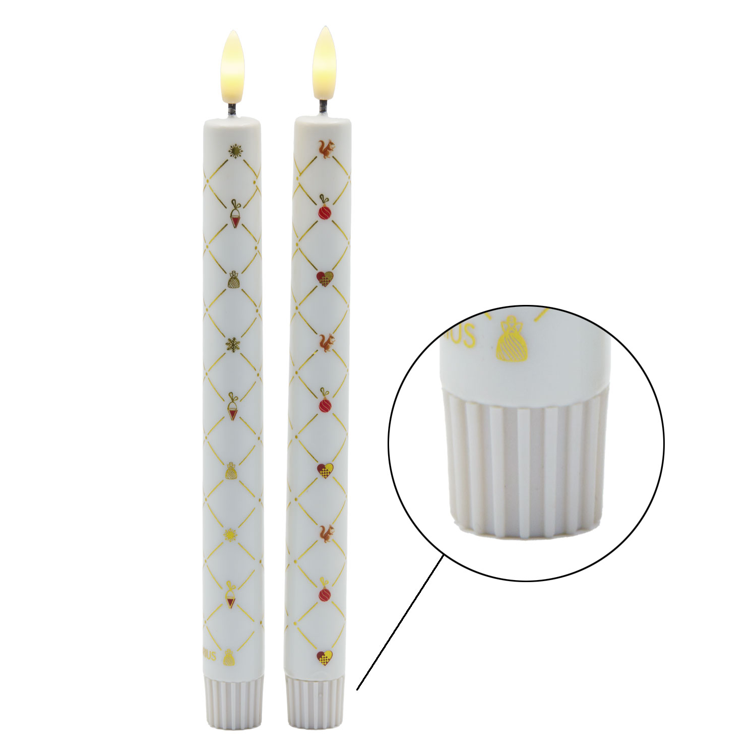 Elvira Taper 2 pcs - 25cm, White