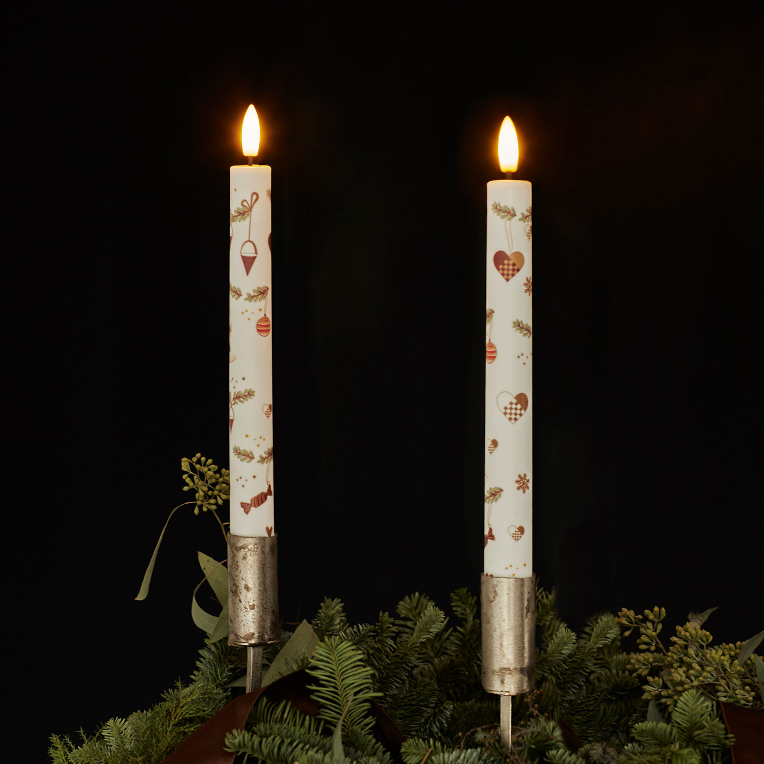 Mie Taper 2 pcs - 25cm, White