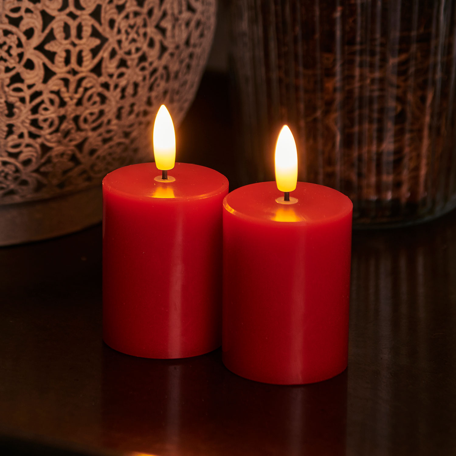 Sille Mini 2 pcs, Ø5 x 6.5cm, Red