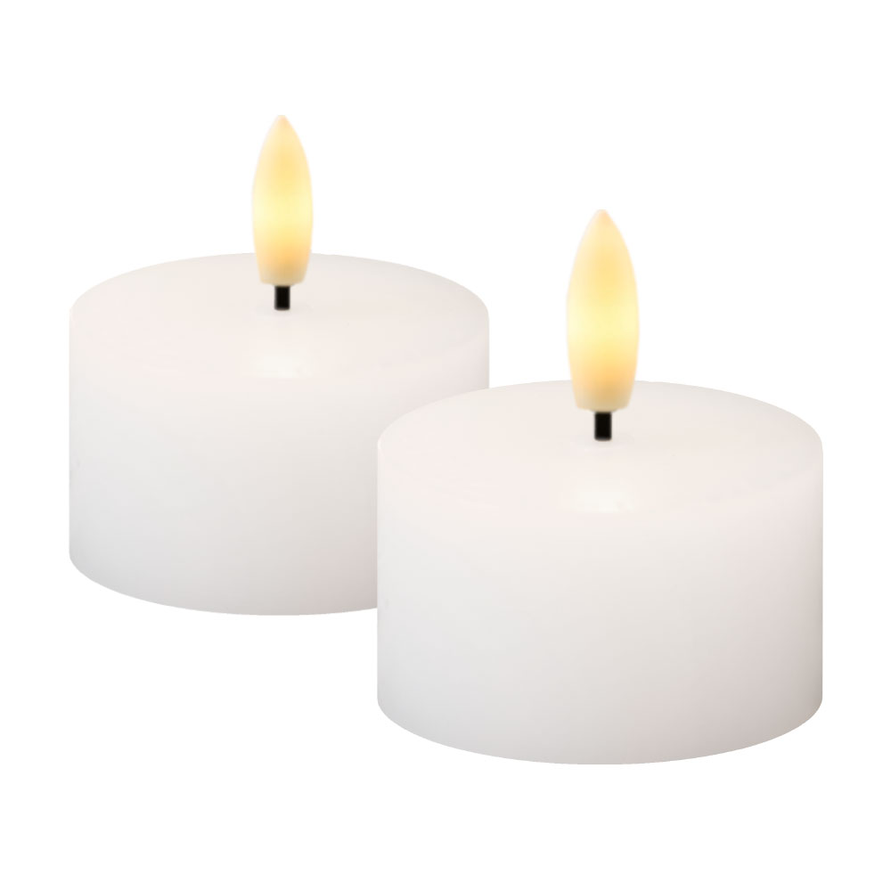 Sille Tealight 2 pcs, Ø6 x 3.4cm, White