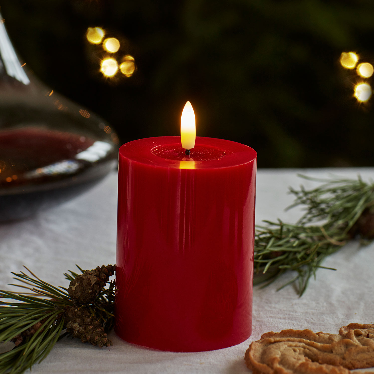 Sille Lacquer Pillar - Ø7.5 x 10cm, Red