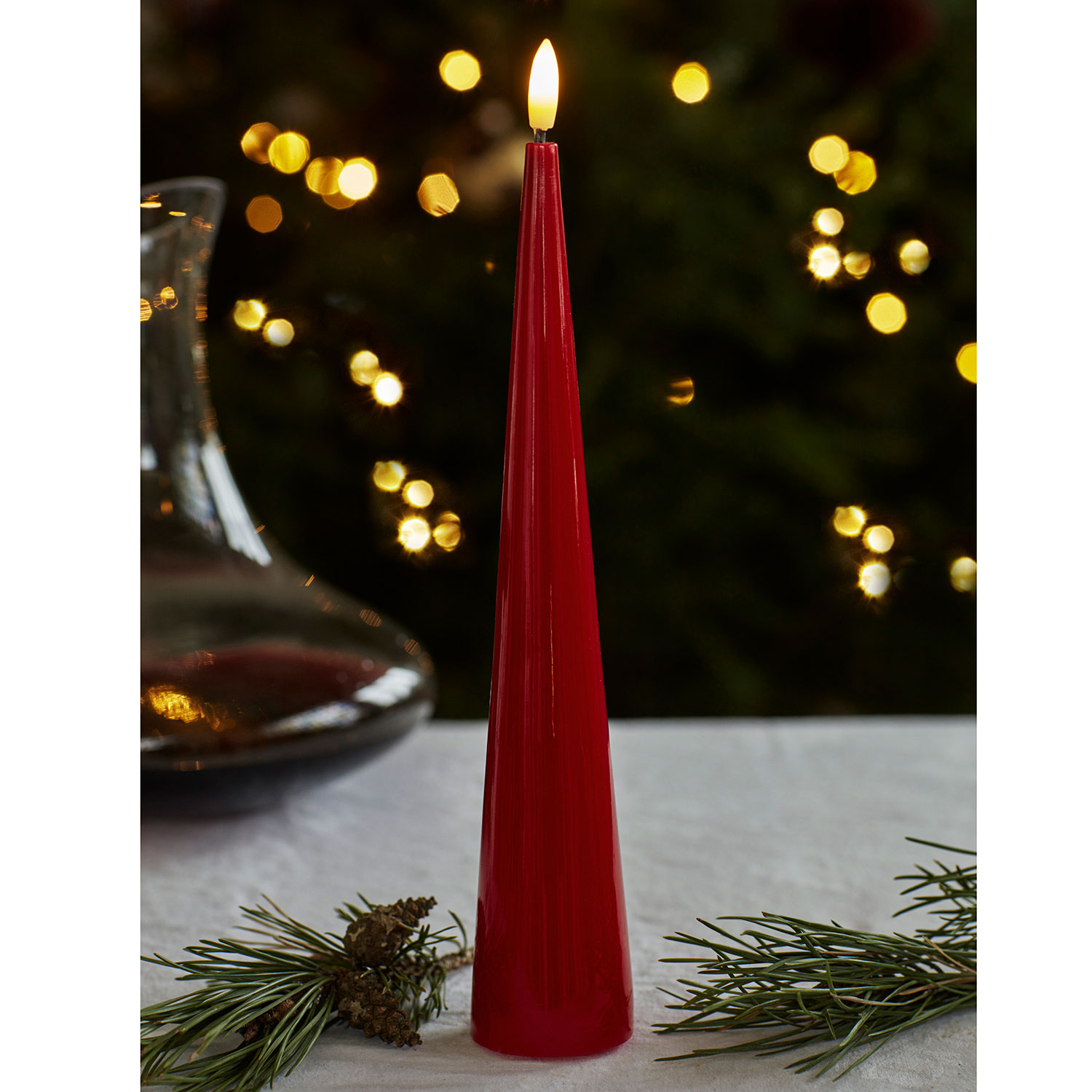 Sille Lacquer Cone - Ø4.8 x 26cm, Red