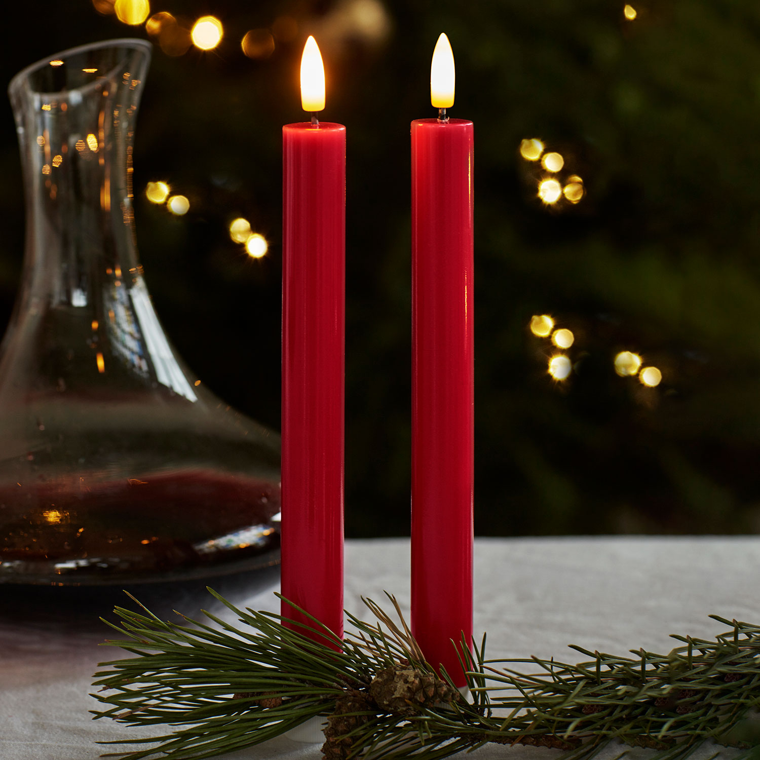 Sille Lacquer Taper 2 pcs - 20cm, Red