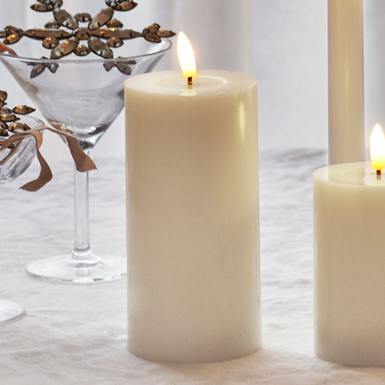 Sille Lacquer Pillar - Ø7.5 x 15cm, Ivory