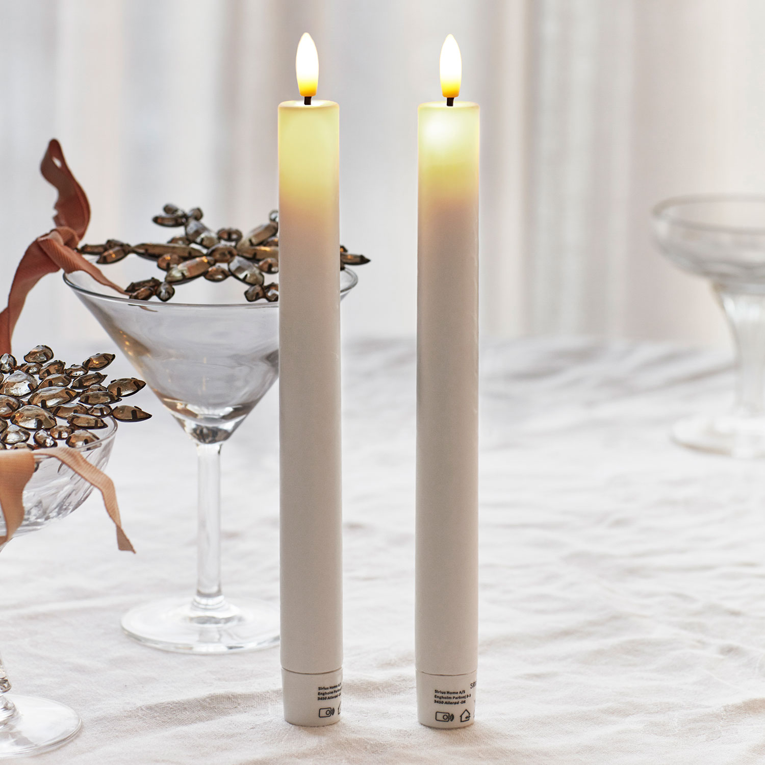 Sille Lacquer Taper 2 pcs - 20cm, Ivory