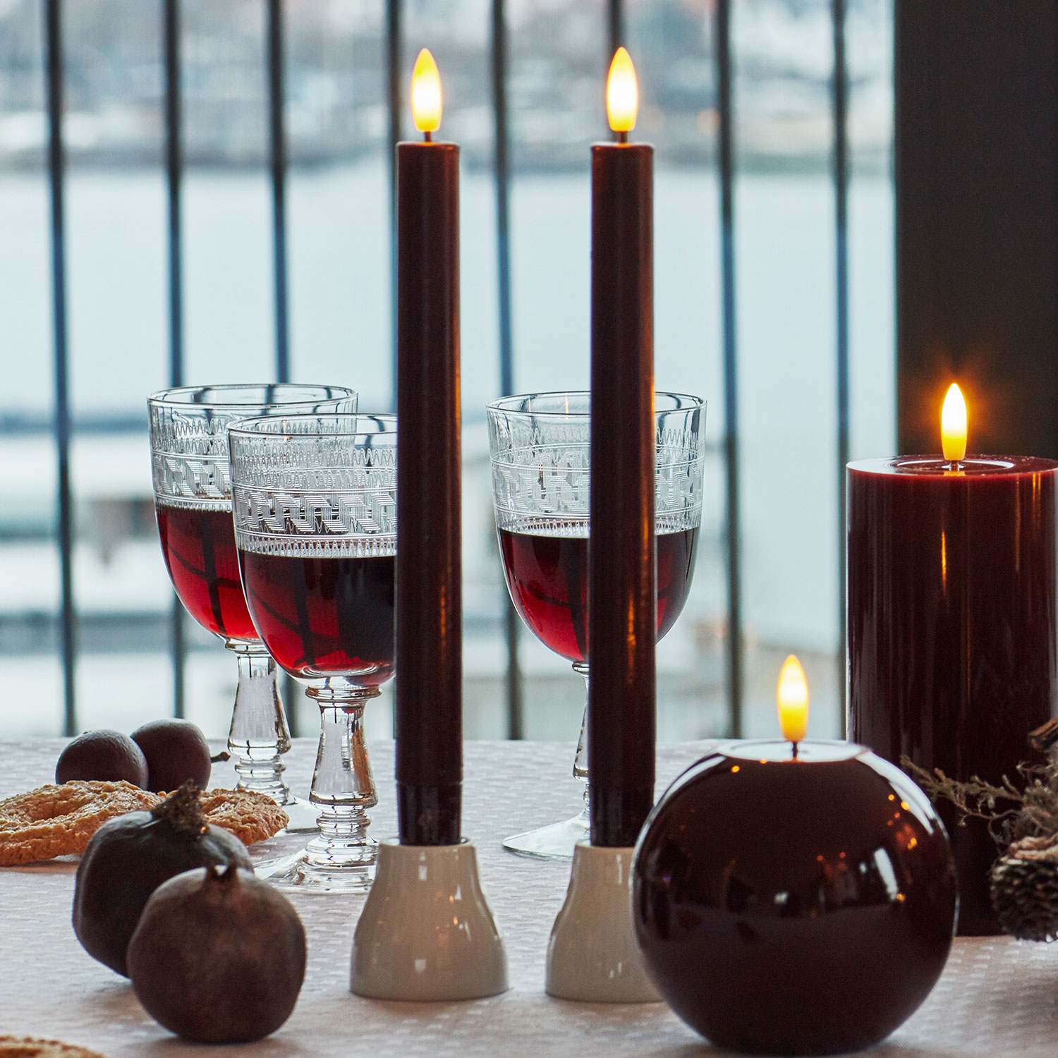 Sille Lacquer Taper 2 pcs - 20cm, Bordeaux