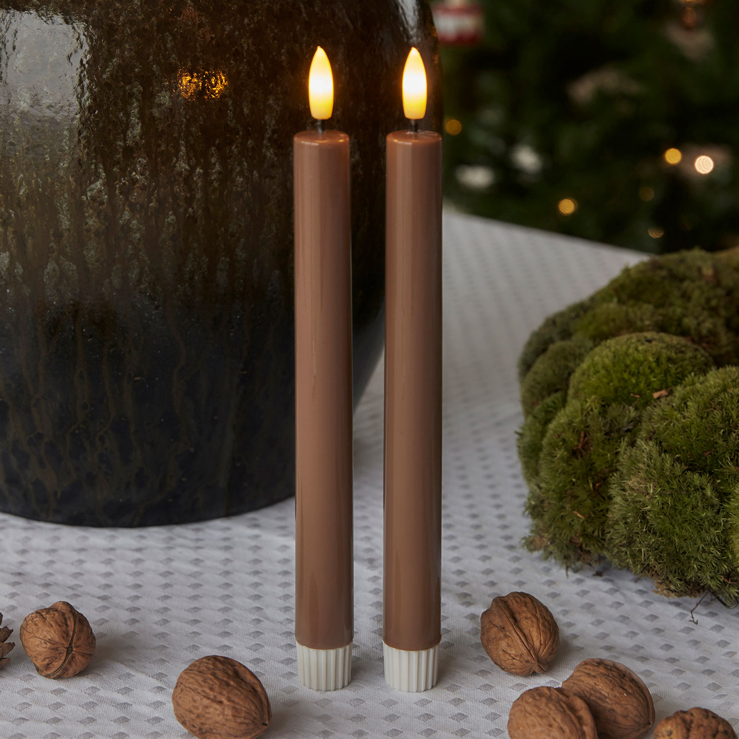 Sille Lacquer Taper 2 pcs - 24.5cm, Toffee