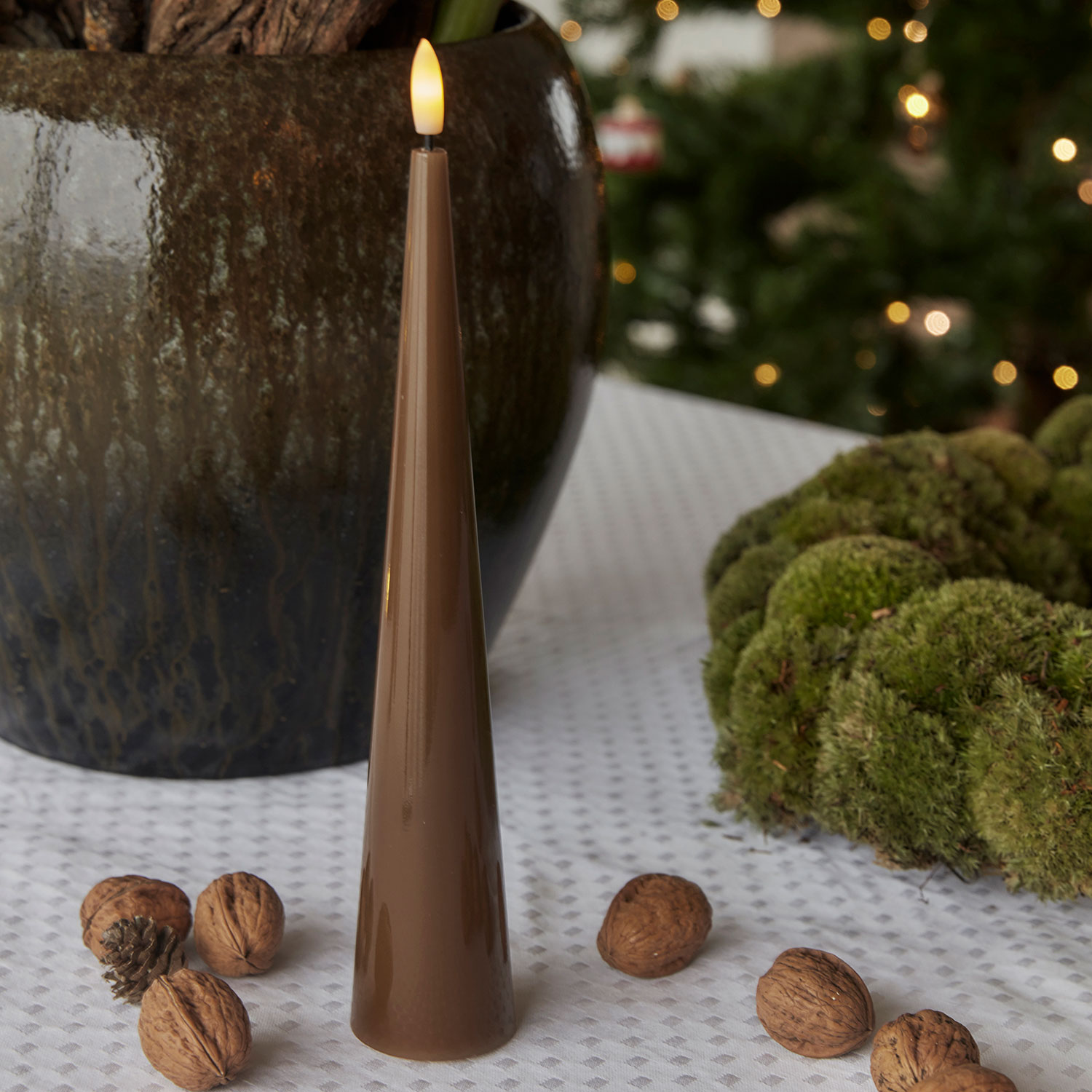 Sille Lacquer Cone - Ø4.8 x 26cm, Toffee