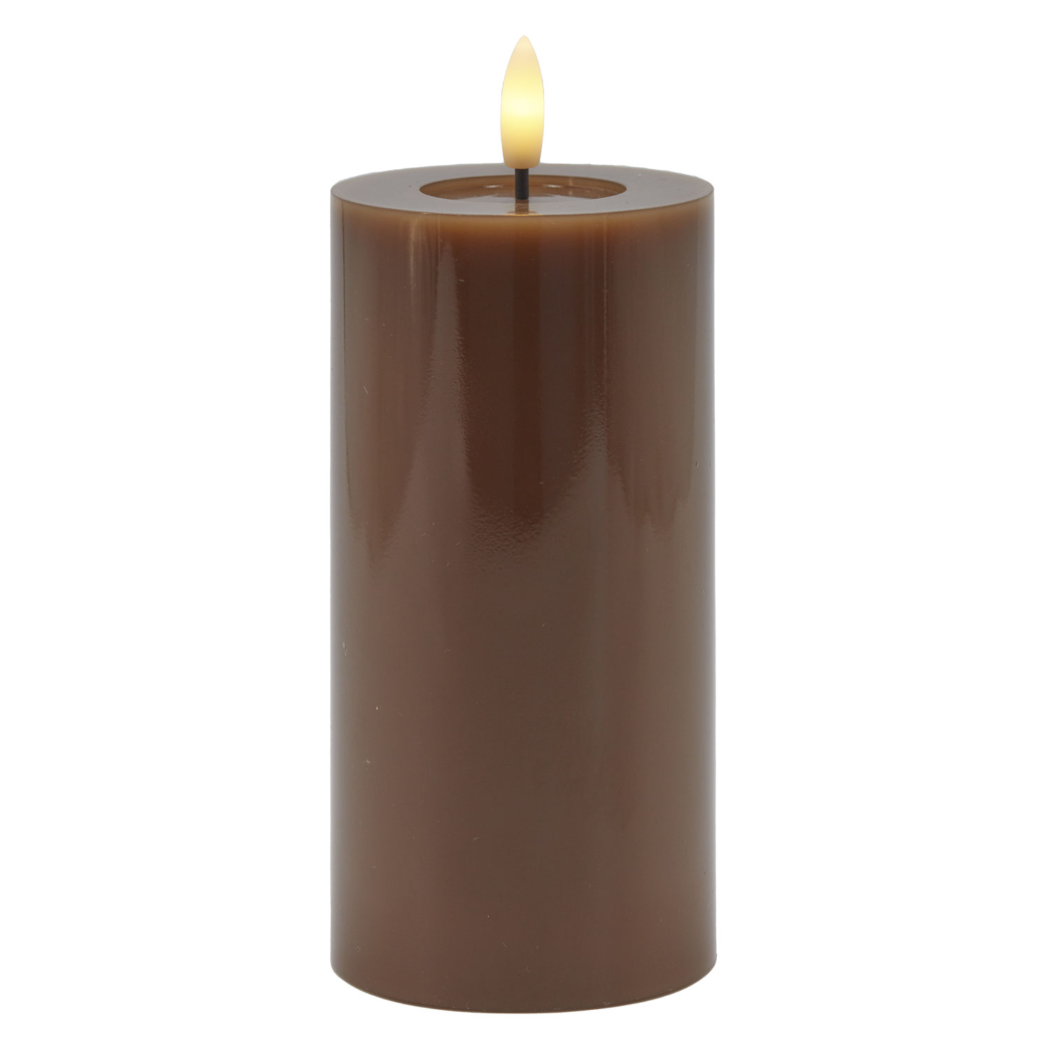 Sille Lacquer Pillar - Ø7.5 x 15cm, Toffee