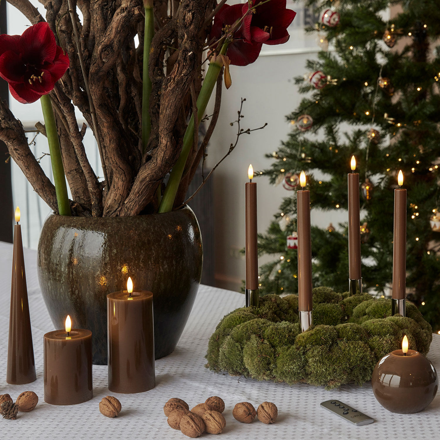 Sille Lacquer Pillar - Ø7.5 x 15cm, Toffee