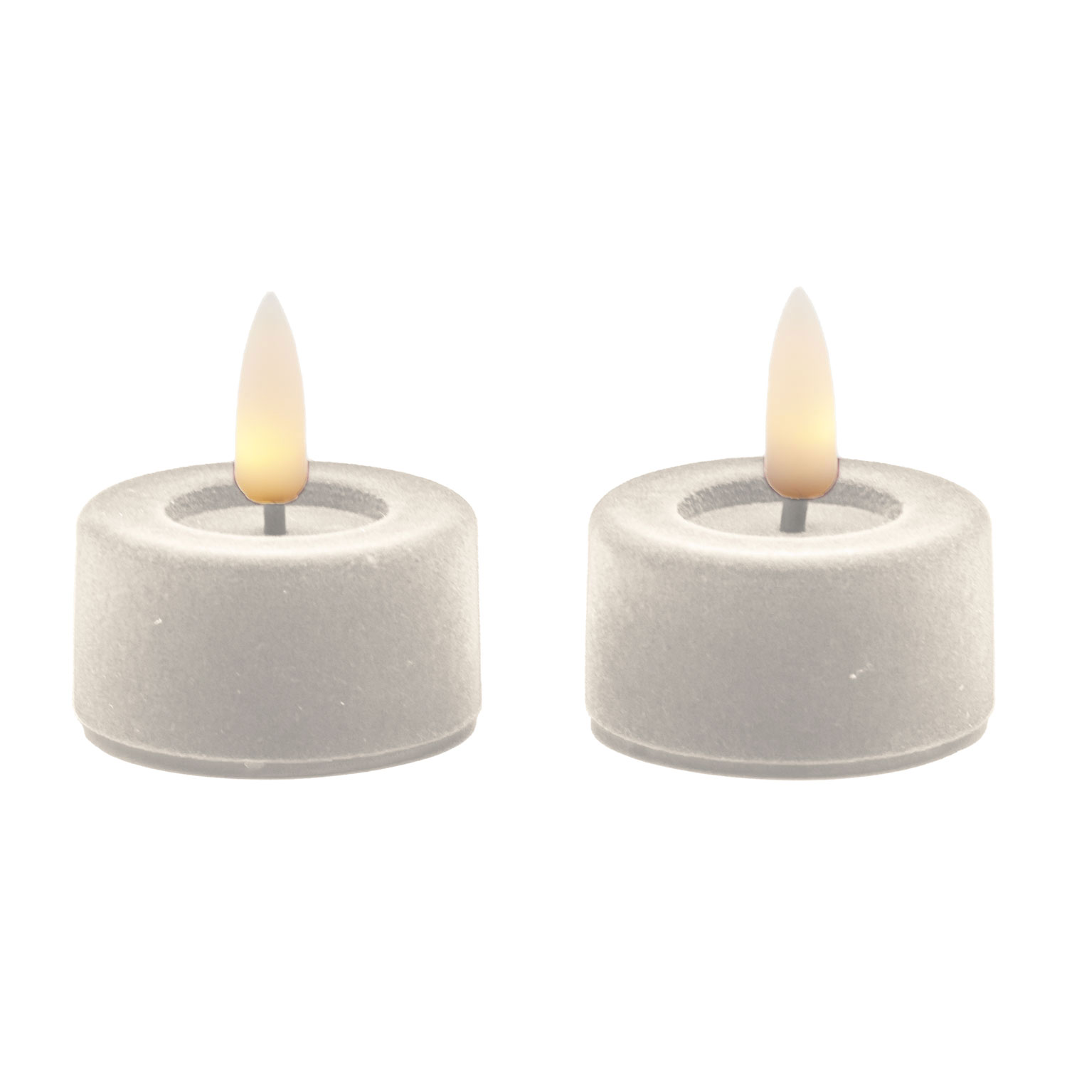 Sille Velvet Tealight 2 pcs - Ø4.5 x 2.2cm, Ivory