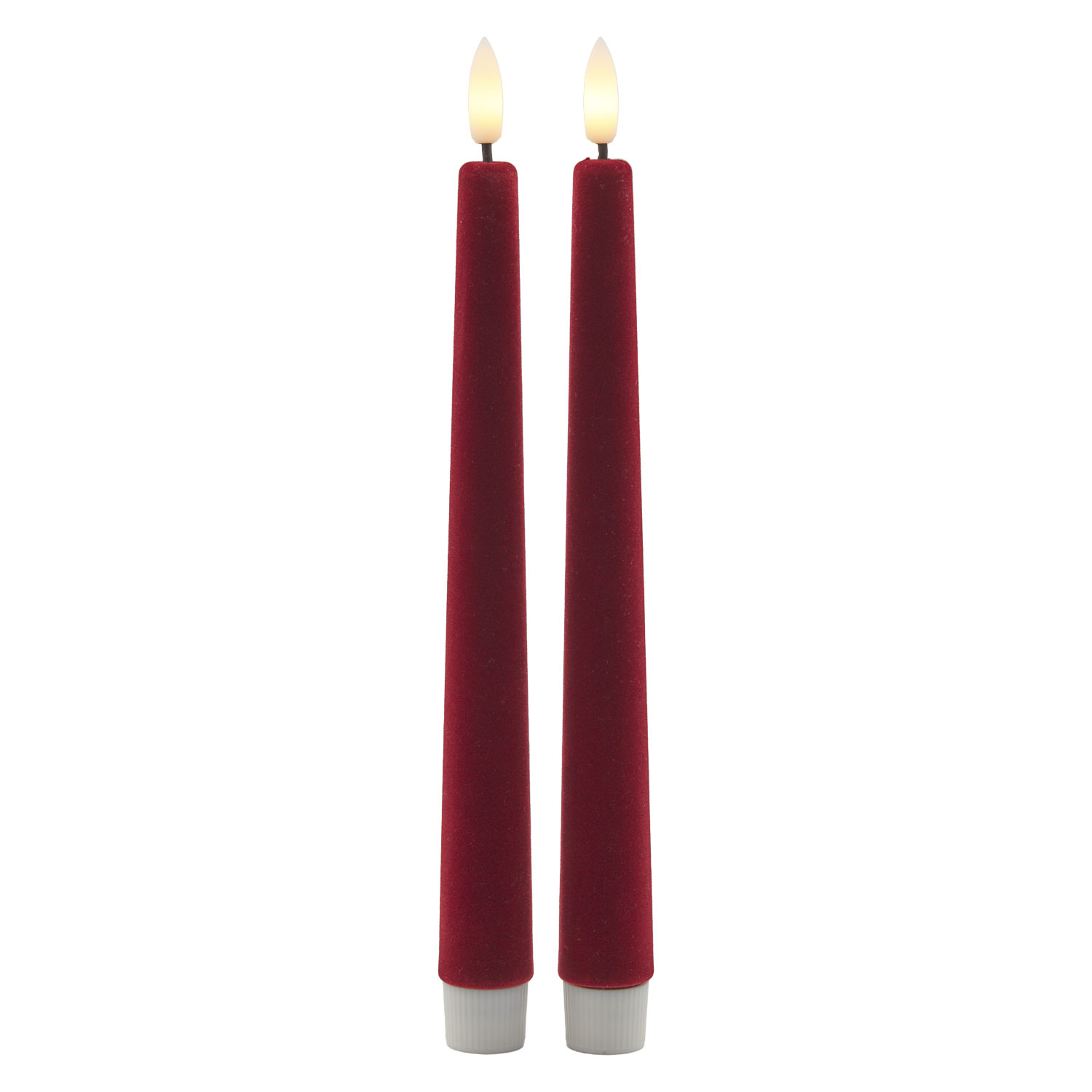 Sille Velvet Taper 2 pcs - Ø2 x 25cm, Cherry