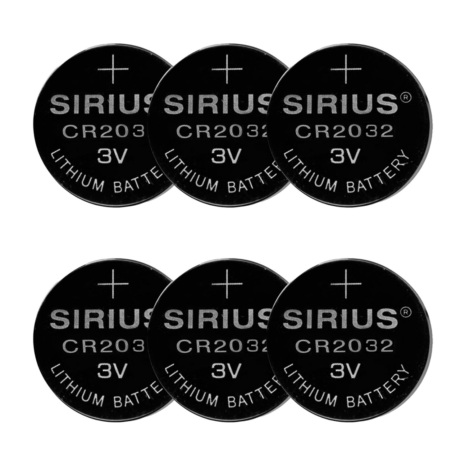 Sirius CR2032 3V Coin Cell Batteries, 6 pcs