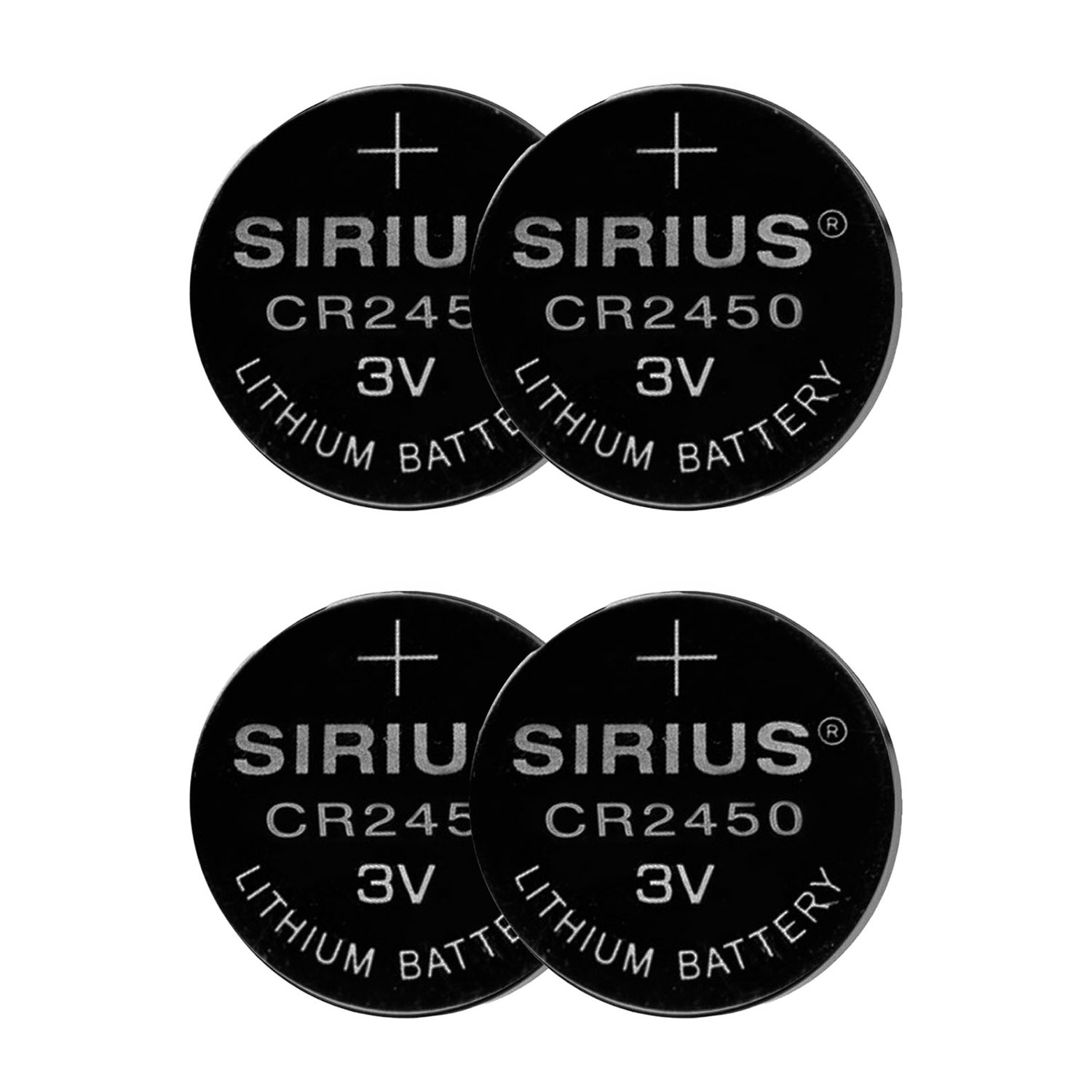 Sirius CR2450 3V Coin Cell Batteries, 4 pcs